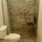 Tile Roll In Shower with Folding Shower Bench